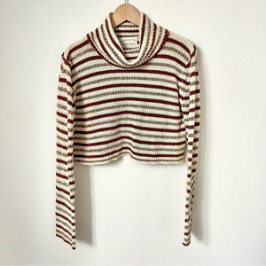 Urban Outfitters Stripped Cropped Turtleneck  Sweater